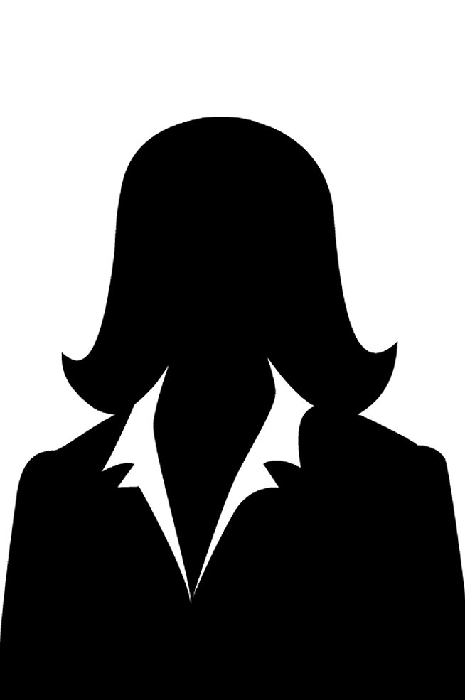 Silhouette de femme en noir et blanc, portrait vide