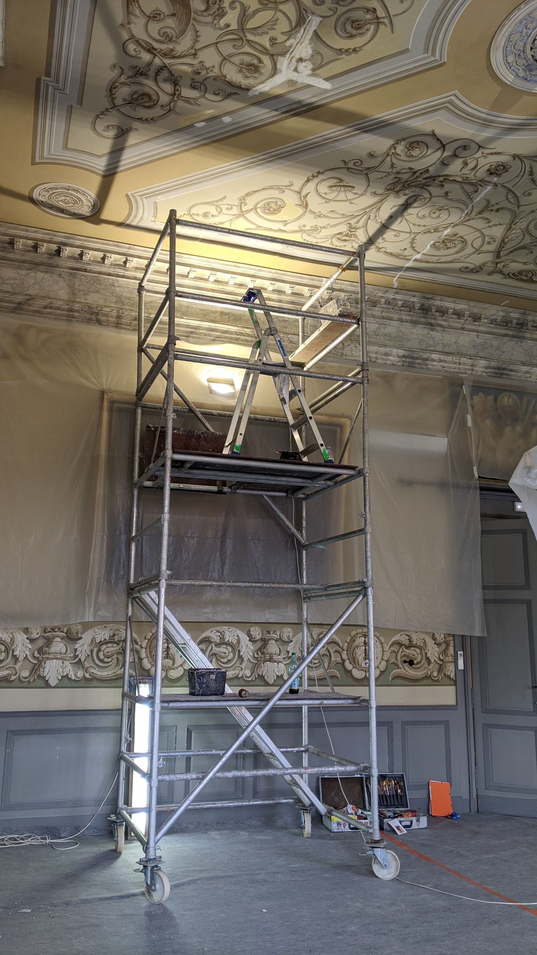 Rénovation plafond salon Henri Pottevin, salle des mariages