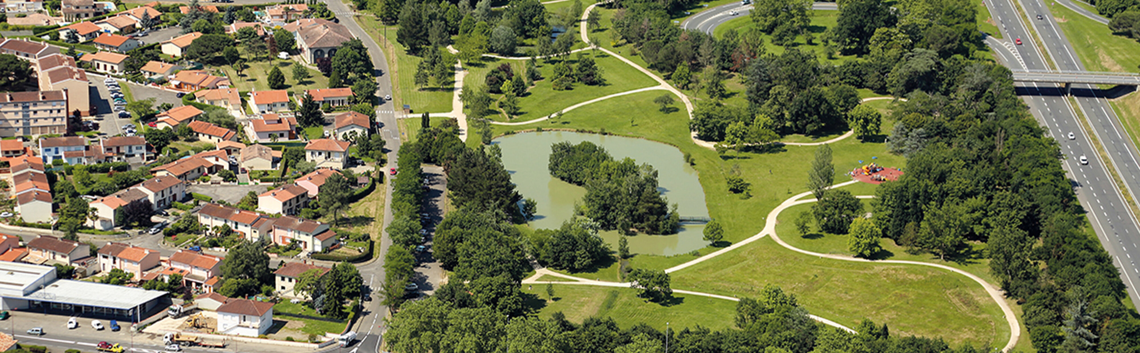 Parc de Clairefont à Castesarrasin (vue aérienne)