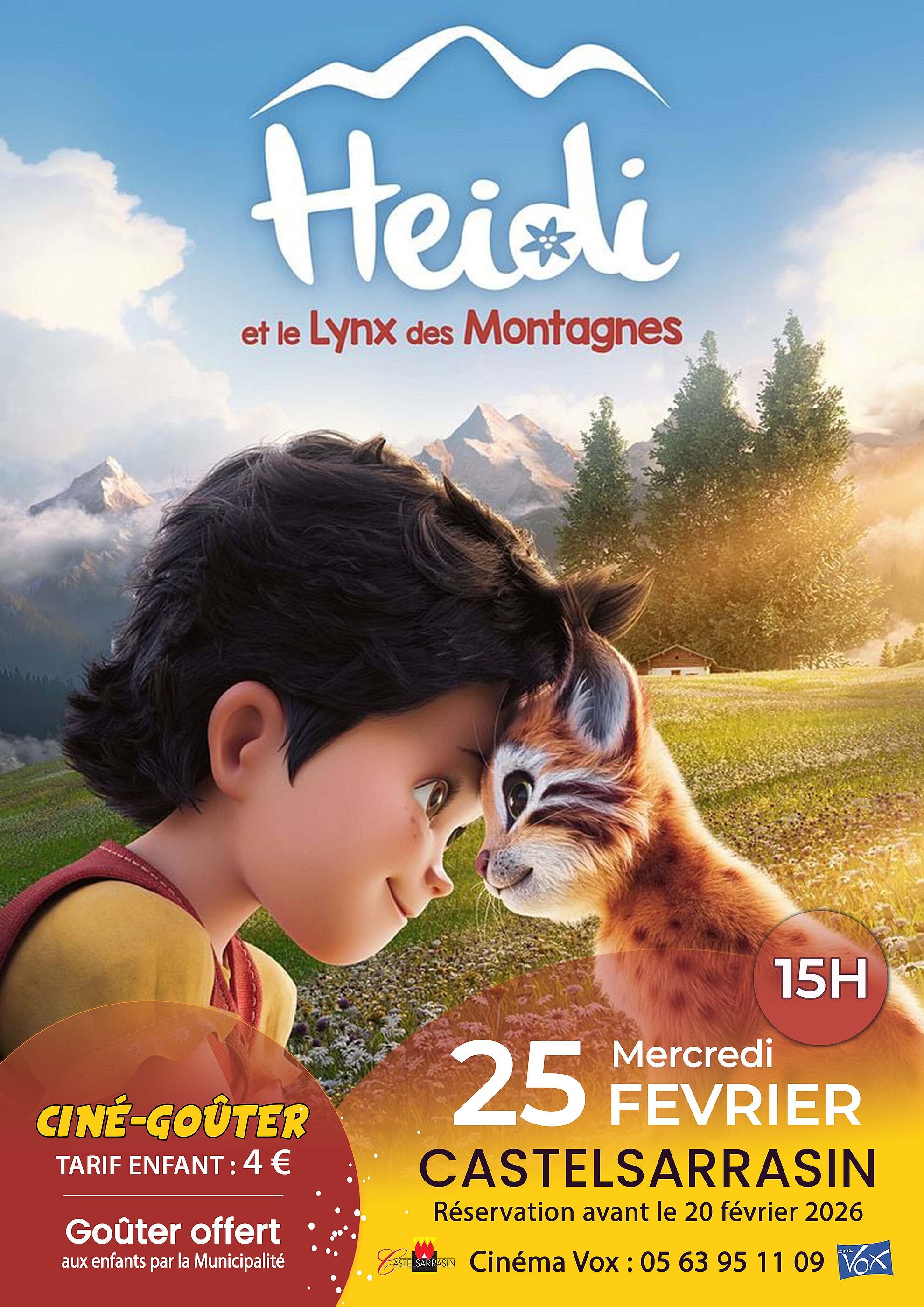 Affiche - Film d'animation "Heidi et le Lynx des Montagnes"