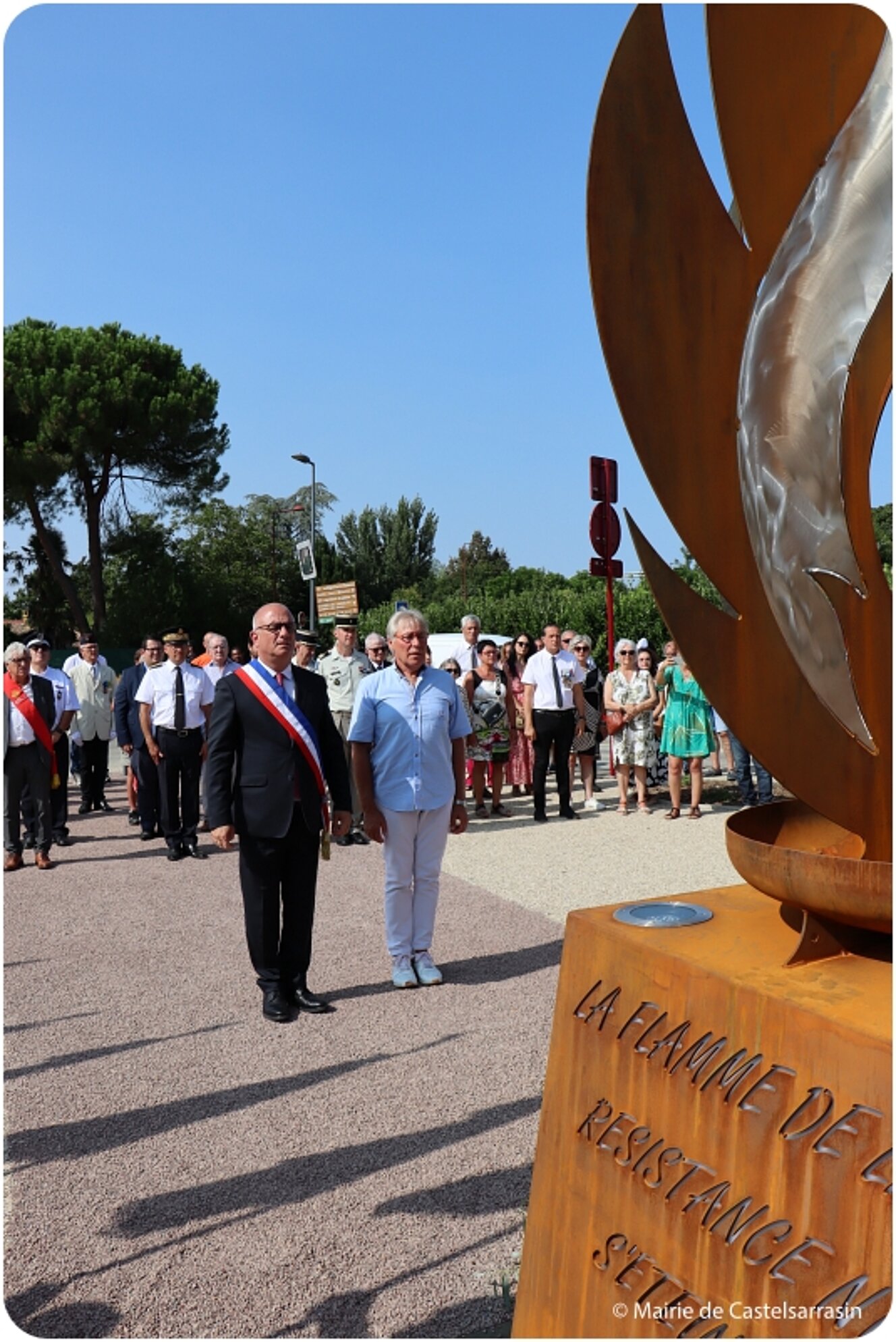 Inauguration de la stèle de la flamme de la Résistance à l'occasion des 80 ans de la Libération de Castelsarrasin le 20 aout 2024