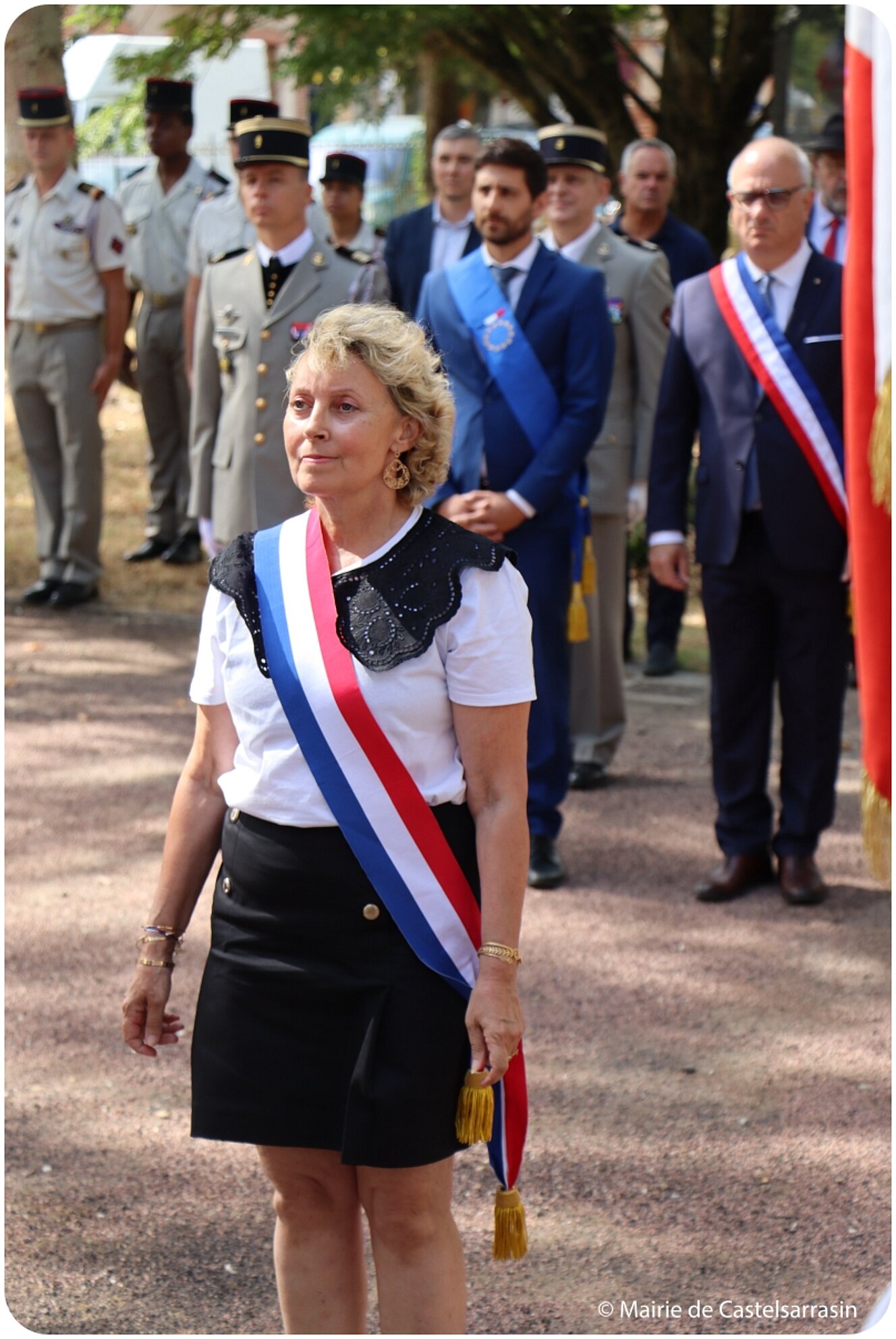 Cérémonie commémorative du 81e anniversaire de la Libération de Castelsarrasin au monument aux Morts.