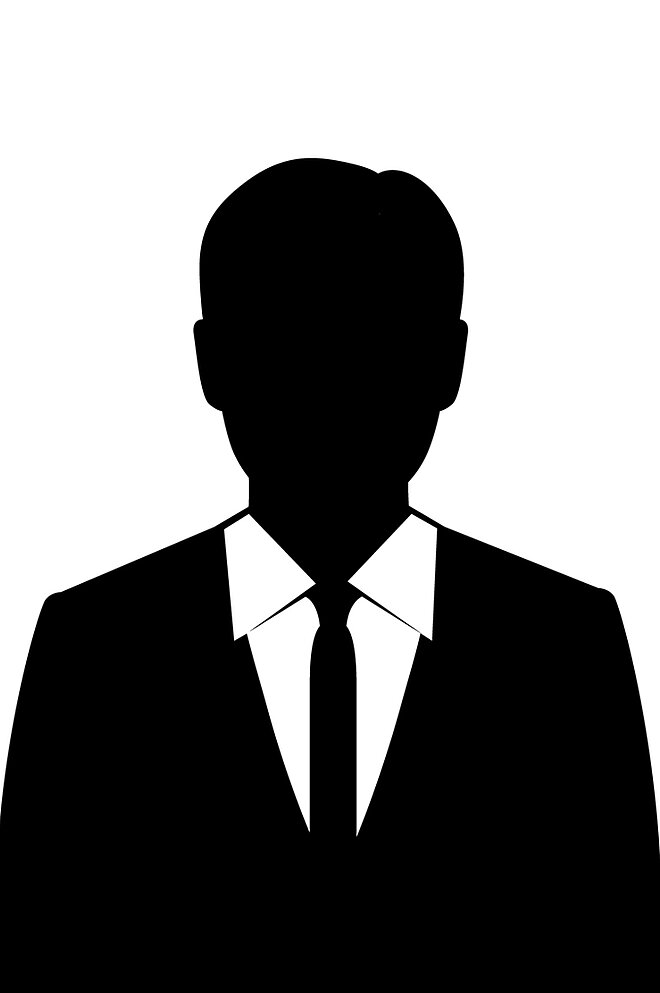 Silhouette d'homme en noir et blanc, portrait vide Silhouette d'homme en noir et blanc, portrait vide