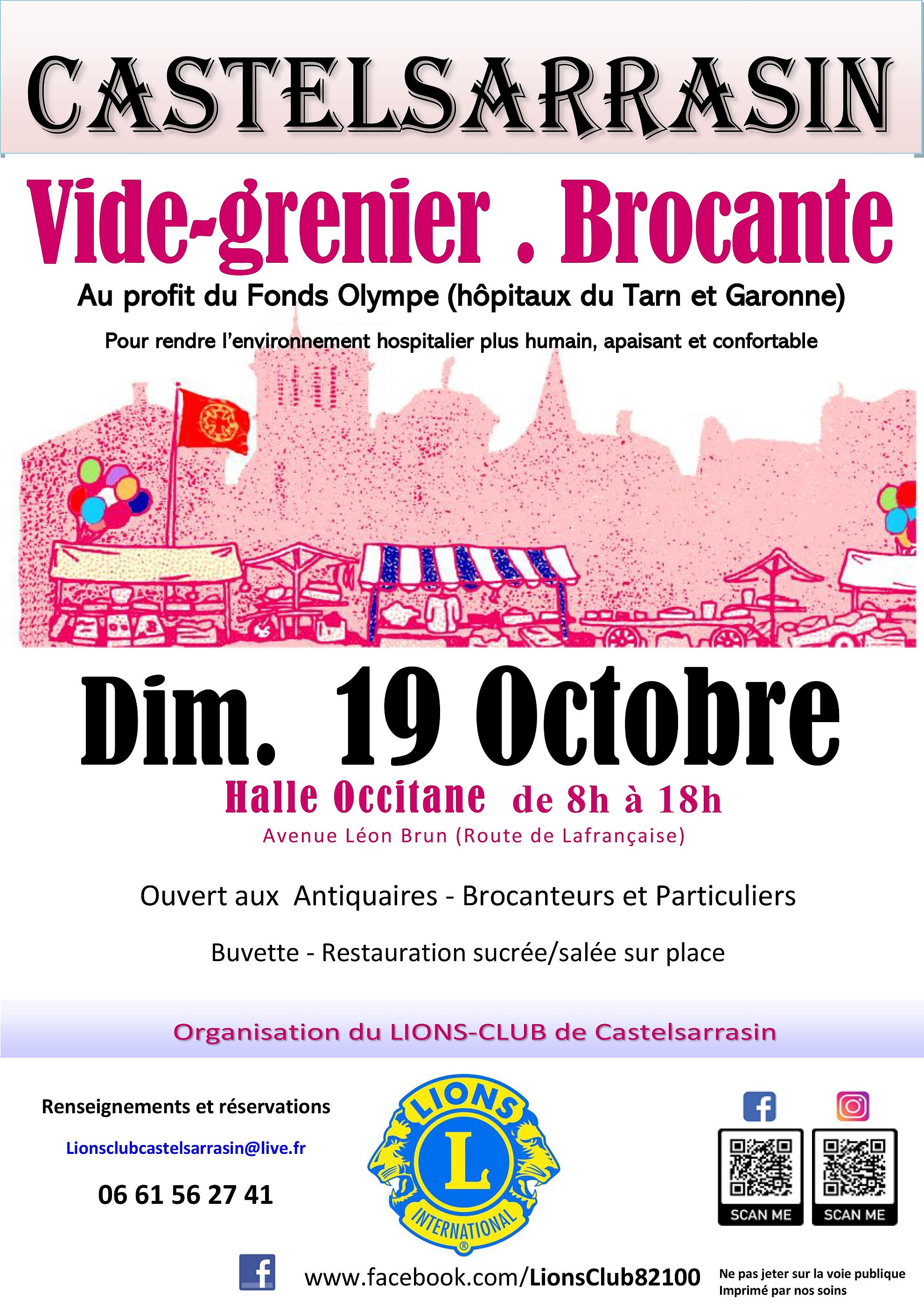 Vide-grenier et brocante dimanche 19 octobre à la Halle Occitane de 8h à 18h