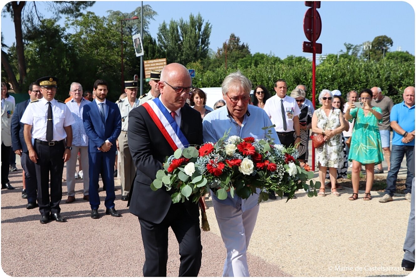 Inauguration de la stèle de la flamme de la Résistance à l'occasion des 80 ans de la Libération de Castelsarrasin le 20 aout 2024