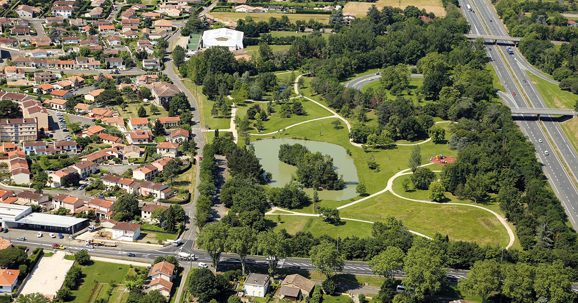 Vue aérienne du Parc de Clairefont Vue aérienne du Parc de Clairefont