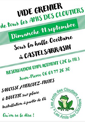 Affiche vide grenier de tous les amis des cloutiers