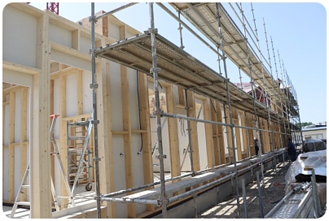 Ossature en bois du batiment