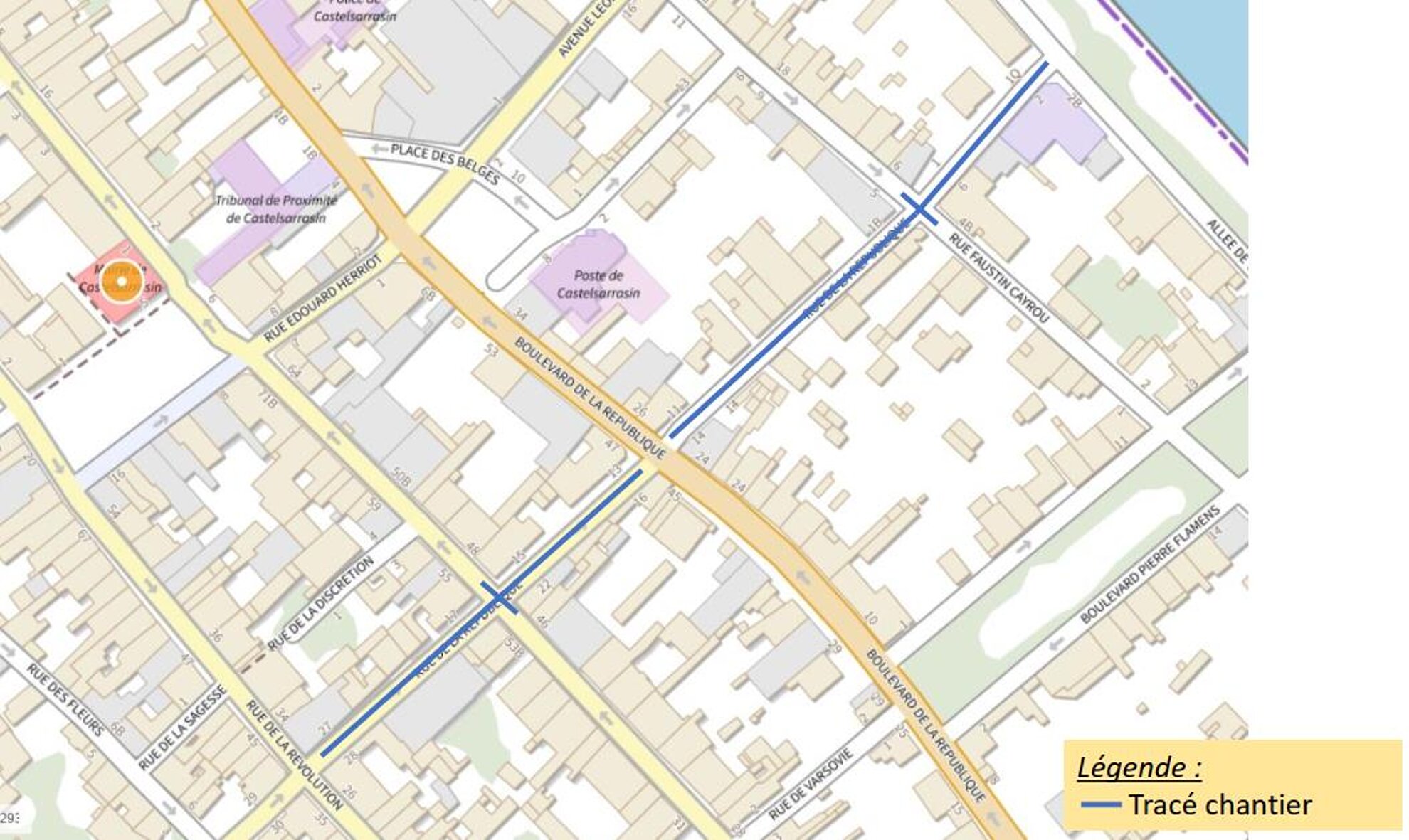 Plan d'emprise du chantier