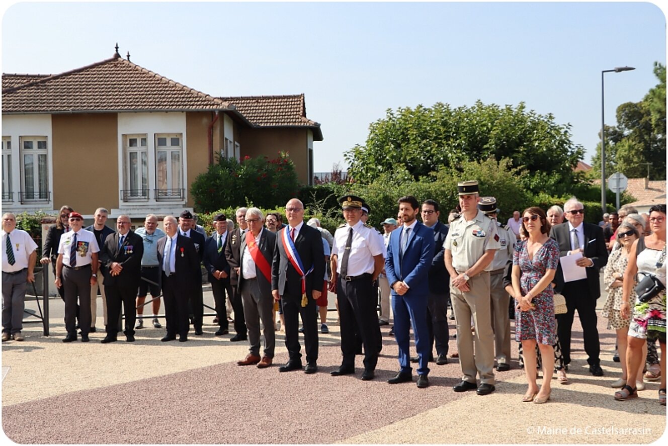 Inauguration de la stèle de la flamme de la Résistance à l'occasion des 80 ans de la Libération de Castelsarrasin le 20 aout 2024
