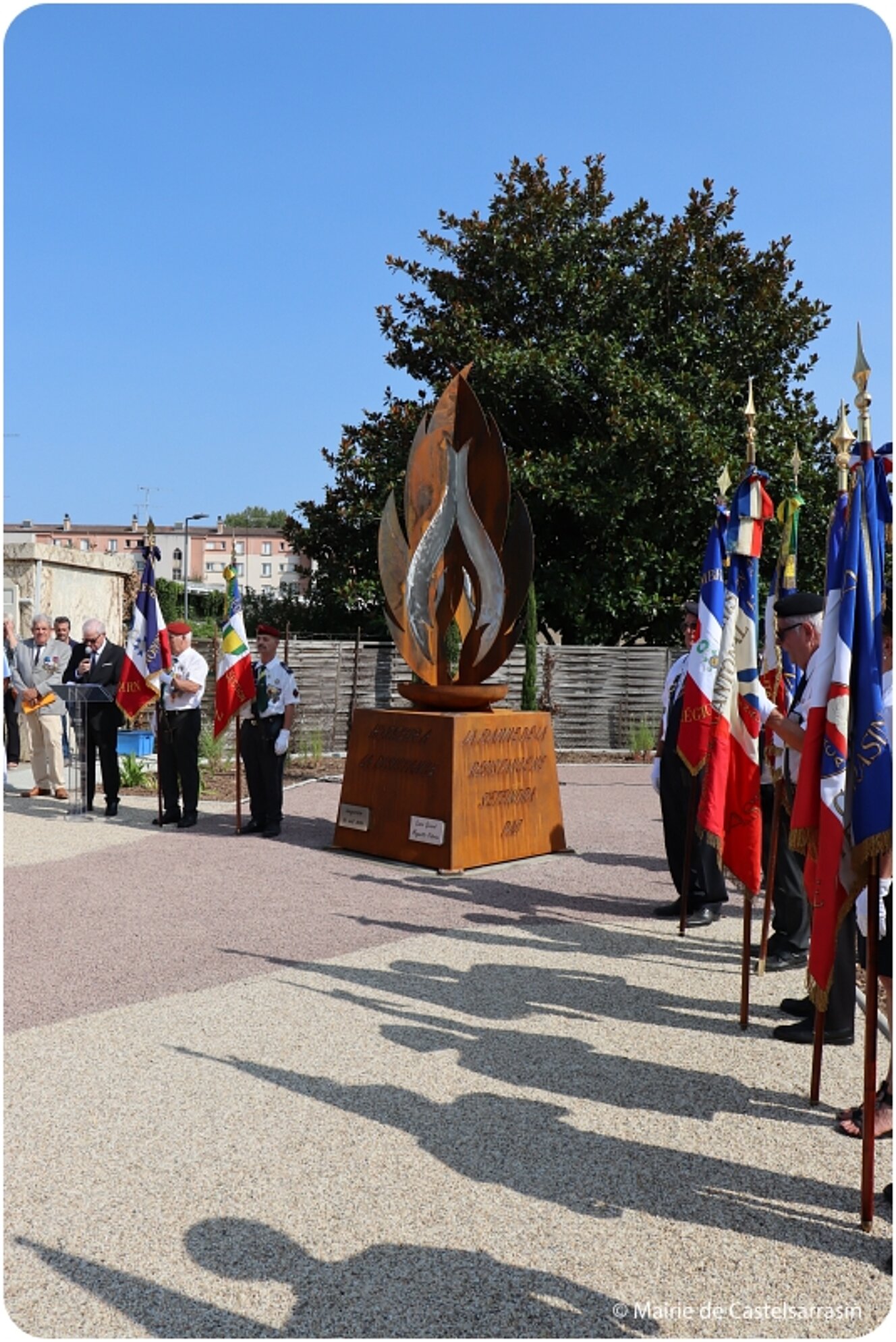 Inauguration de la stèle de la flamme de la Résistance à l'occasion des 80 ans de la Libération de Castelsarrasin le 20 aout 2024