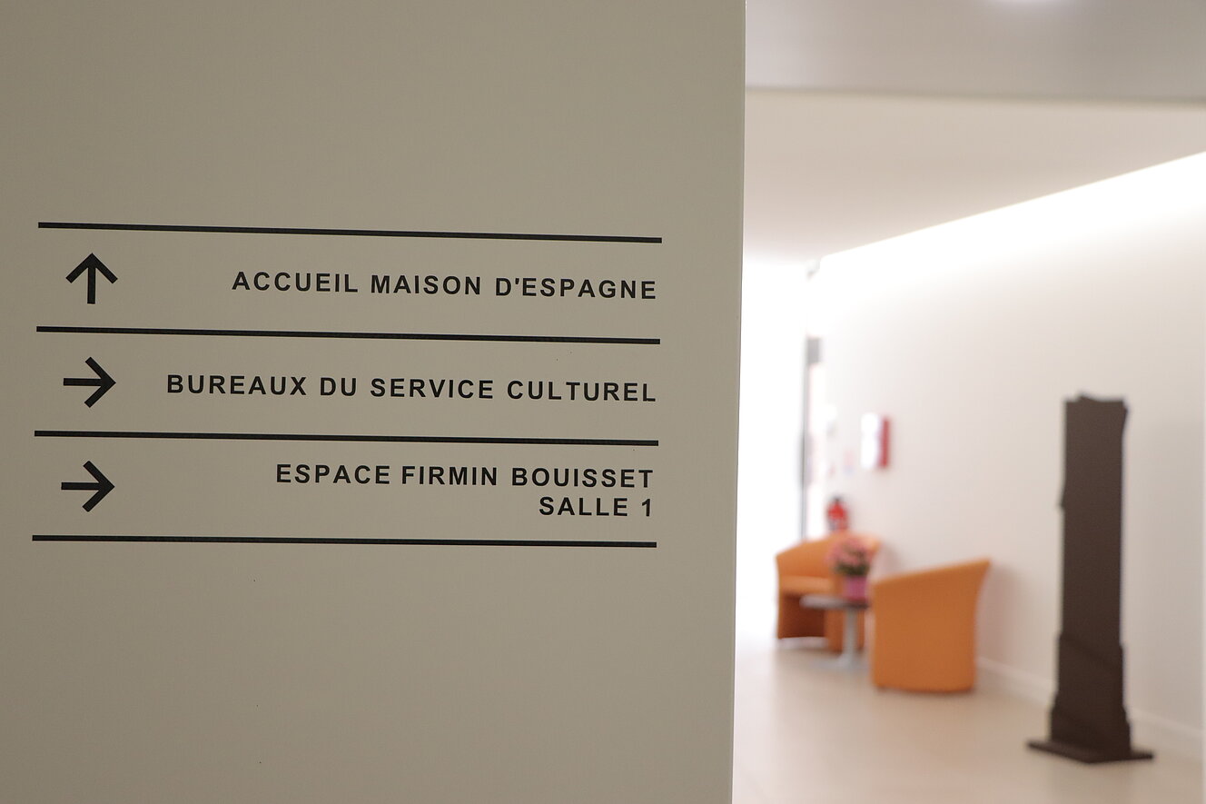 Intérieur de la maison d'Espagne, panneau de direction Intérieur de la maison d'Espagne, panneau de direction