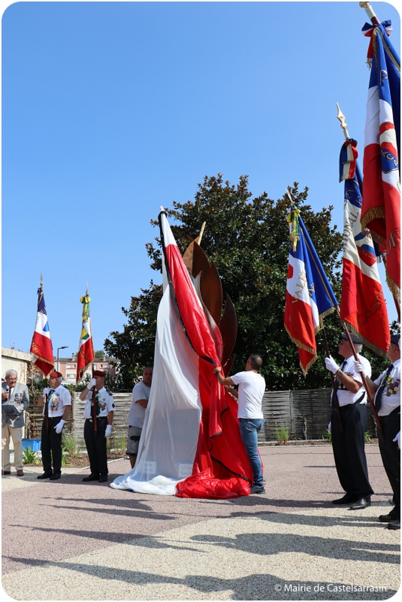 Inauguration de la stèle de la flamme de la Résistance à l'occasion des 80 ans de la Libération de Castelsarrasin le 20 aout 2024
