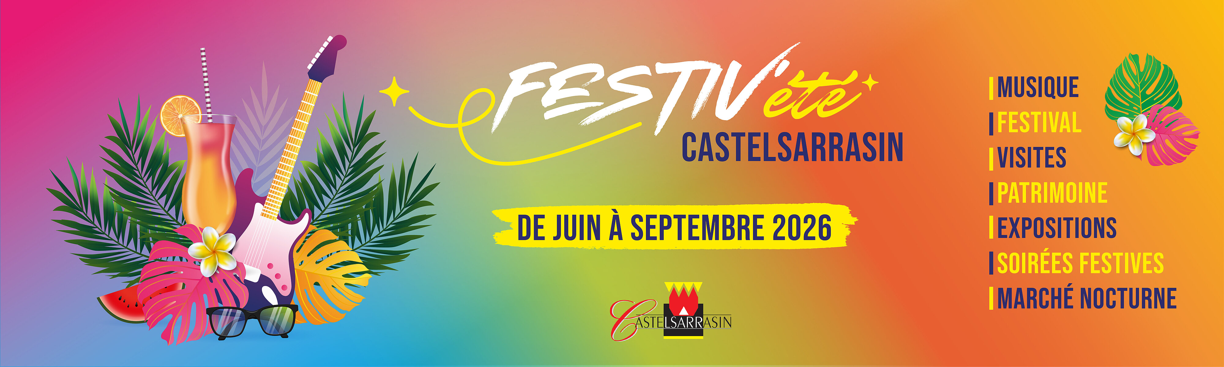 Festiv'été 2025 à Castelsarrasin. De juin à septembre, animations et concerts gratuits Festiv'été 2025 à Castelsarrasin. De juin à septembre, animations et concerts gratuits