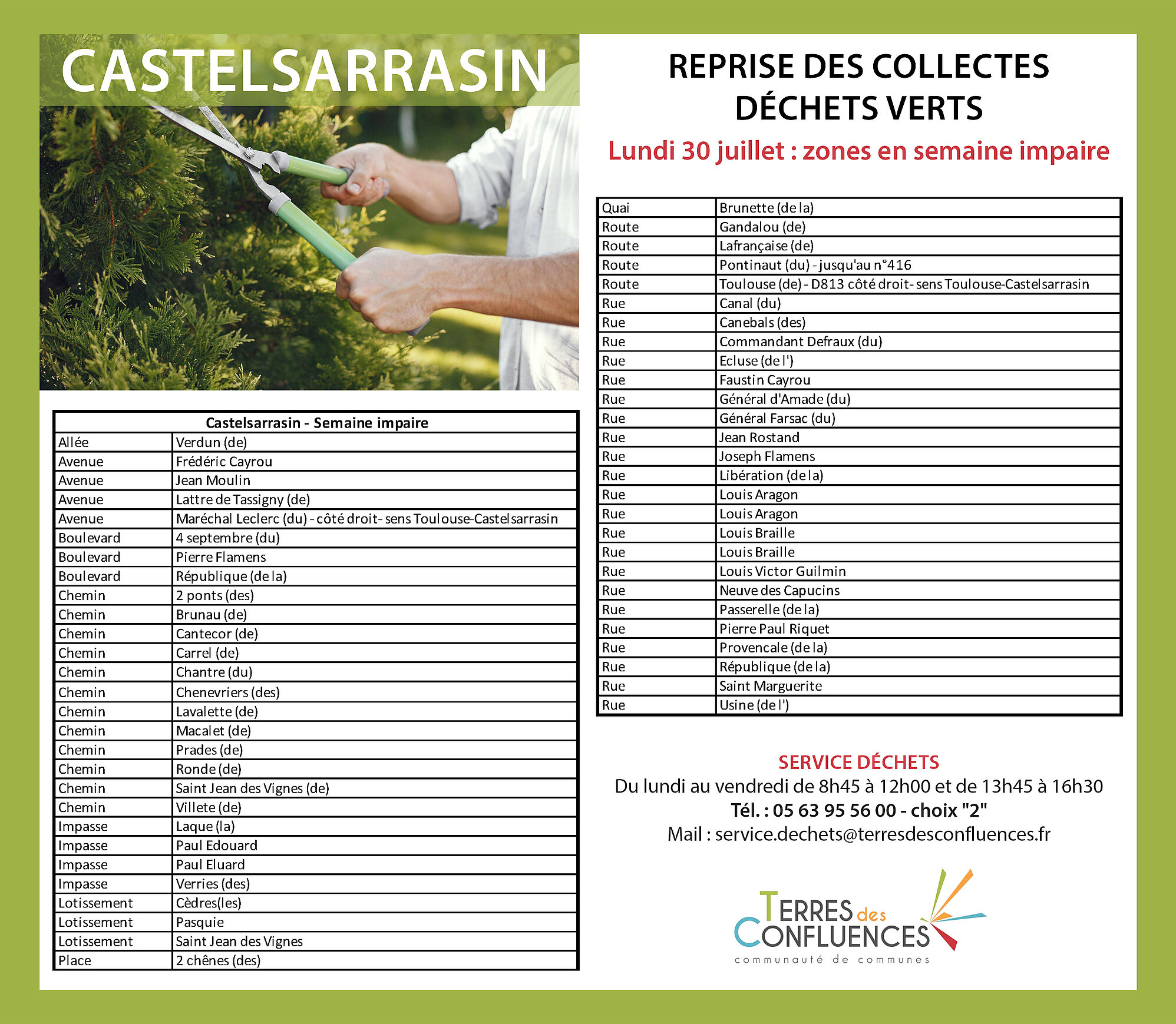 Liste rues zone impaire