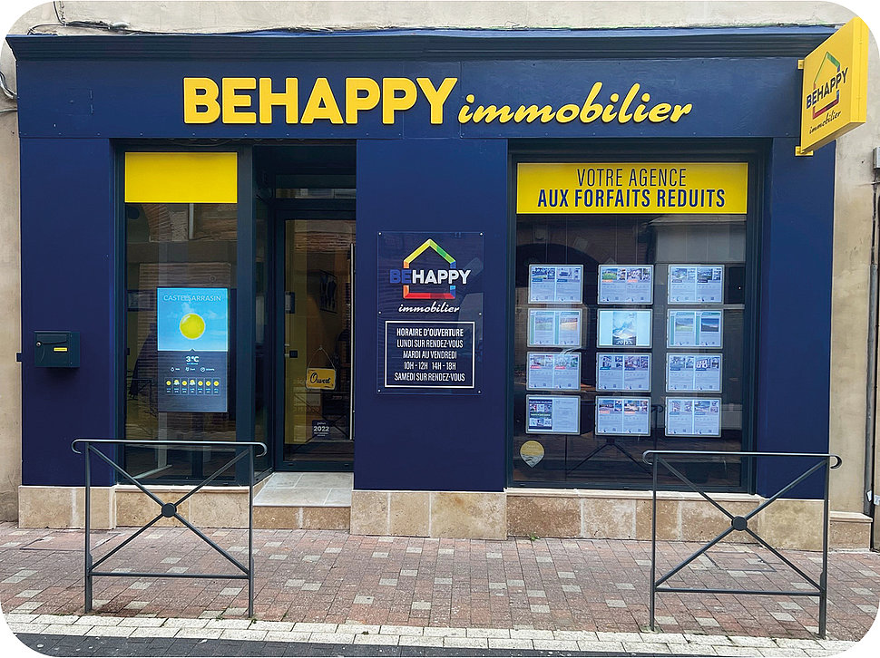Devanture de l'agence Behappy Devanture de l'agence Behappy
