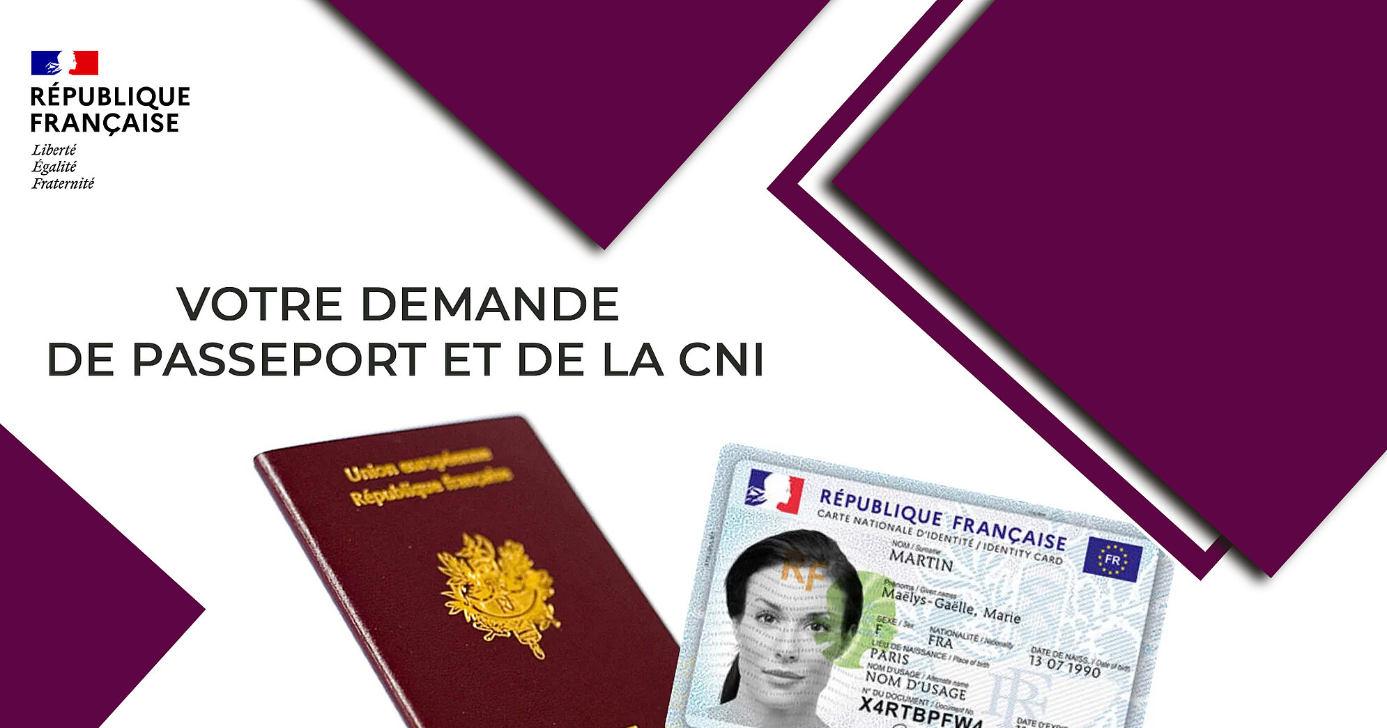 VOTRE DEMANDE DE PASSEPORT ET DE LA CARTE NATIONALE D'IDENTITÉ (CNI)