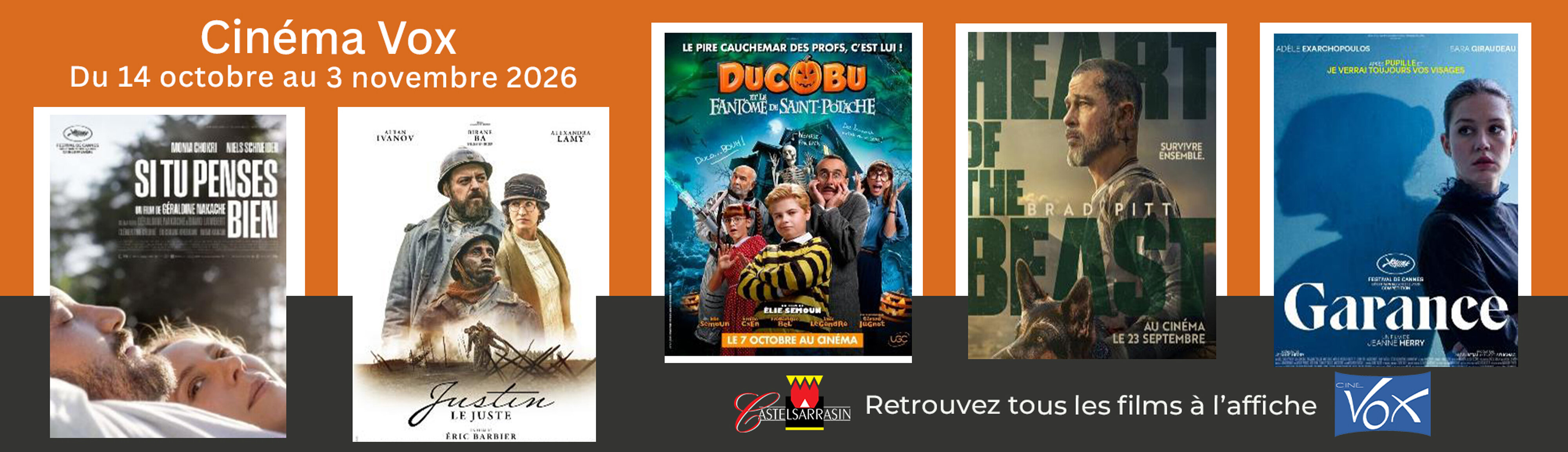  Retrouvez le programme du cinéma à l'affiche du 14 octobre au 3 novembre 2026
