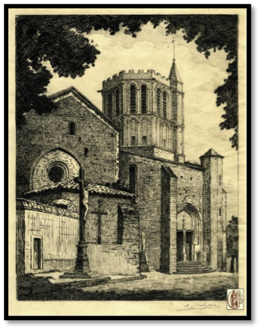 Gravure de Saint-Sauveur réalisée par Antonin Delzers