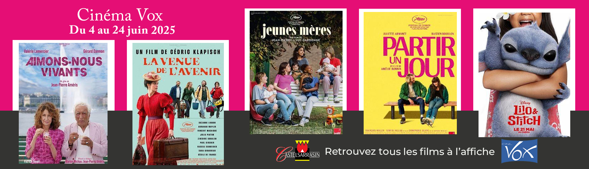 Retrouvez tout le programme du cinéma Vox du 4 au 24 juin 2025