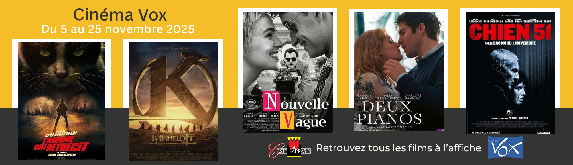 Retrouvez le programme du cinéma à l'affiche du 5 au 25 novembre 2025  Retrouvez le programme du cinéma à l'affiche du 5 au 25 novembre 2025