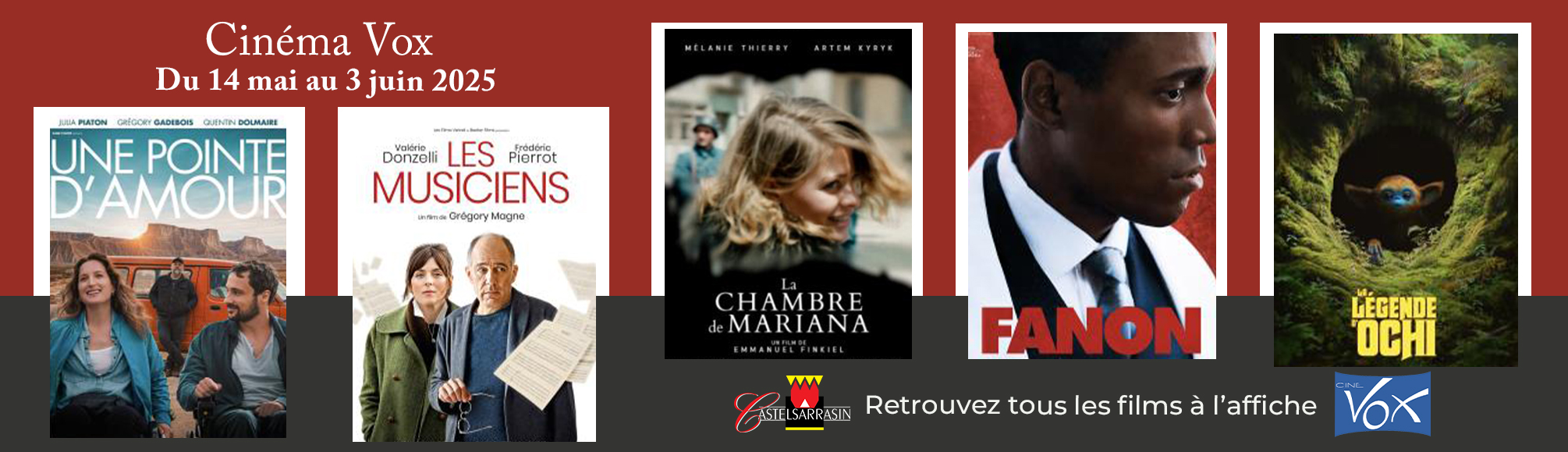  Retrouvez le programme du cinéma à l'affiche du 14 mai au 3 juin 2025