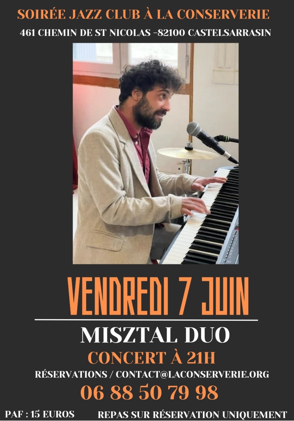 Concert à la Conserverie de Castelsarrasin le vendredi 7 juin à 21h Concert à la Conserverie de Castelsarrasin le vendredi 7 juin à 21h