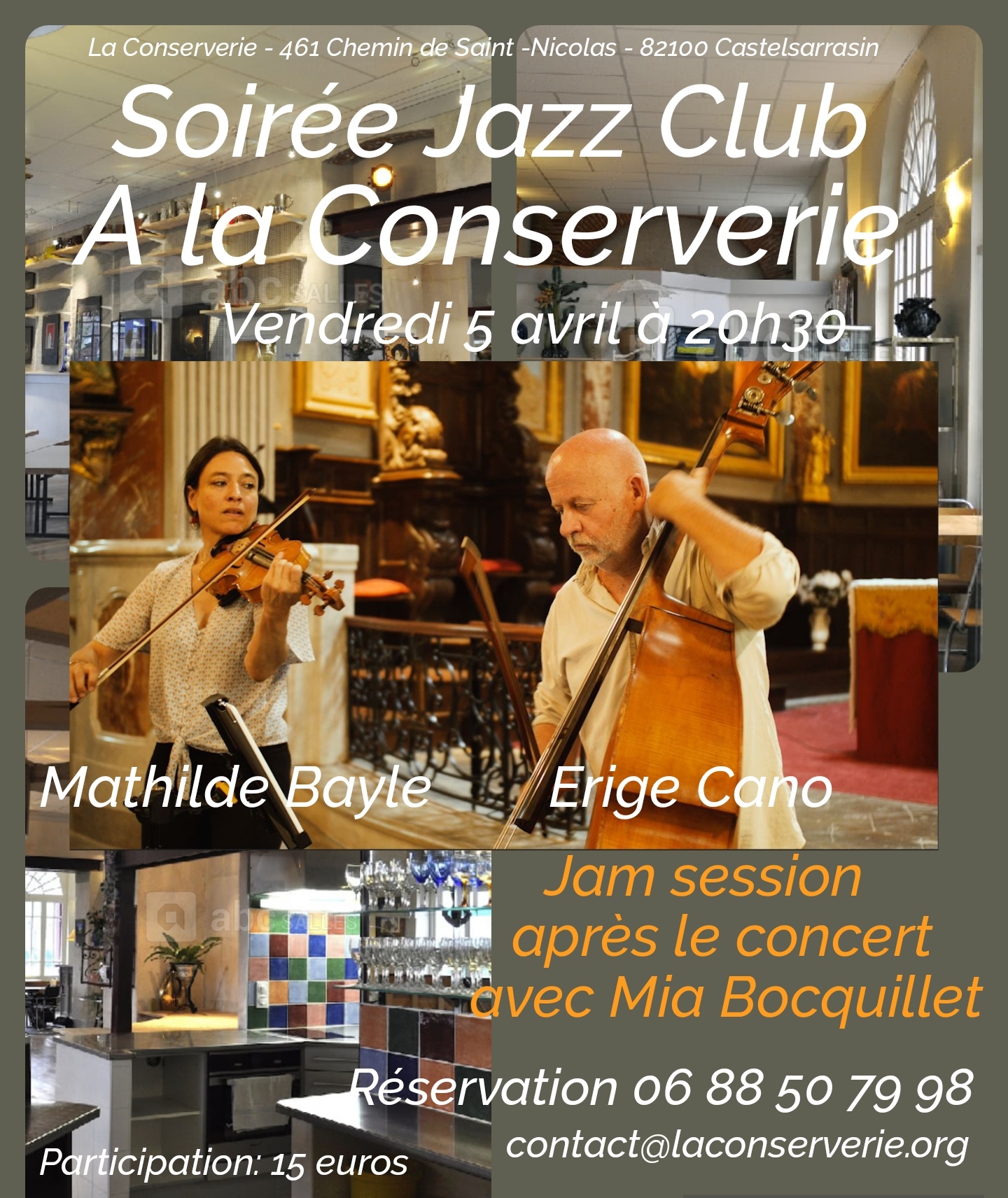 Concert à la Conserverie de Castelsarrasin le vendredi 5 avril 2024 à 20h30