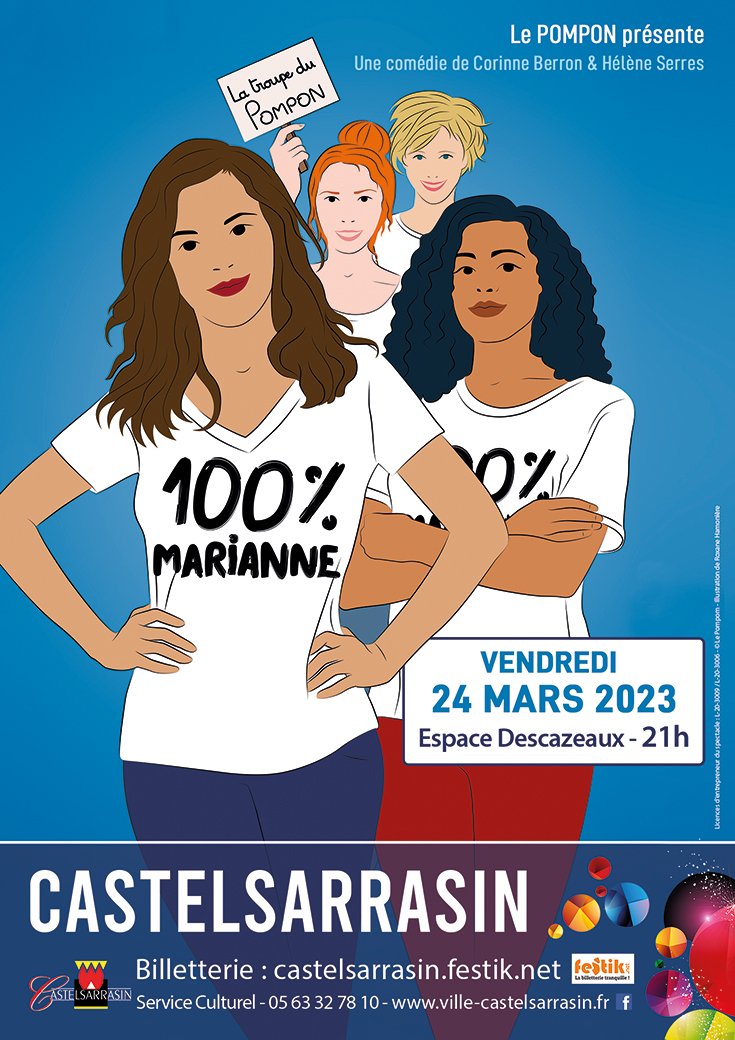 100% Marianne ​​​​​​​VENDREDI 24 MARS 2023 - 21H - ESPACE DESCAZEAUX  Une comédie 100% laïque et 100 % hilarante par Corinne Berron et Hélène Serres