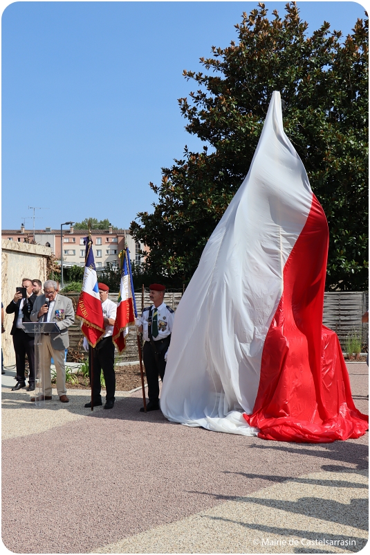 Inauguration de la stèle de la flamme de la Résistance à l'occasion des 80 ans de la Libération de Castelsarrasin le 20 aout 2024